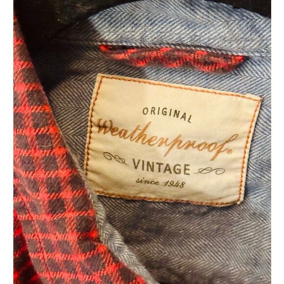 Vintage Weatherproof Red Checkered Flannel Shirt – Medium – Excellent Condition - Picture 3 of 4